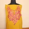 Elegant 2pc Mustard Color Aari Embroidered Crepe Suit | Dal Jheel Collection