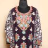 Elegent Violet Heavy Georgette Front Back Aari Embroidered Kurti  -Dal Jheel Collection