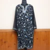 Black All Over Aari Embroidered Georgette Kurti from Kashmir – Gulbanoo Collection