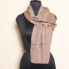 Beige Sozni Needle Worked 64 Count Muffler from Kashmir