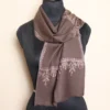 Dark Beige Hand Sozni Worked 64 Count Muffler from Kashmir