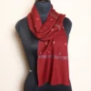 Soft Maroon 64 Count Muffler with Kashmiri Sozni Embroidery