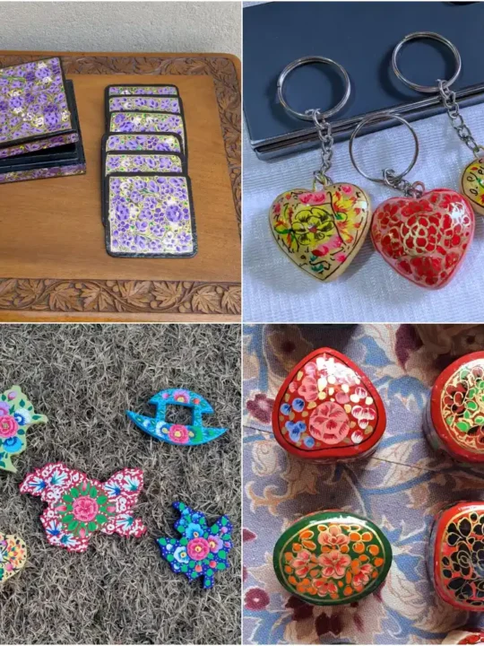 Paper Machie Elegance Bundle | Gift Set | Coaster Set, Keychain, Ring Box, and Magnets