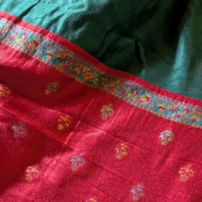 Luxe Jamawar Original Kashmiri Silk Kani Saree | Green | Gul E Nargis - Image 10