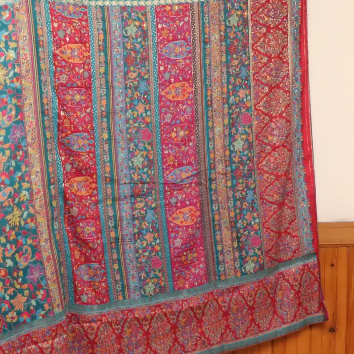 Luxe Jamawar Original Kashmiri Silk Kani Saree | Green | Gul E Nargis - Image 8