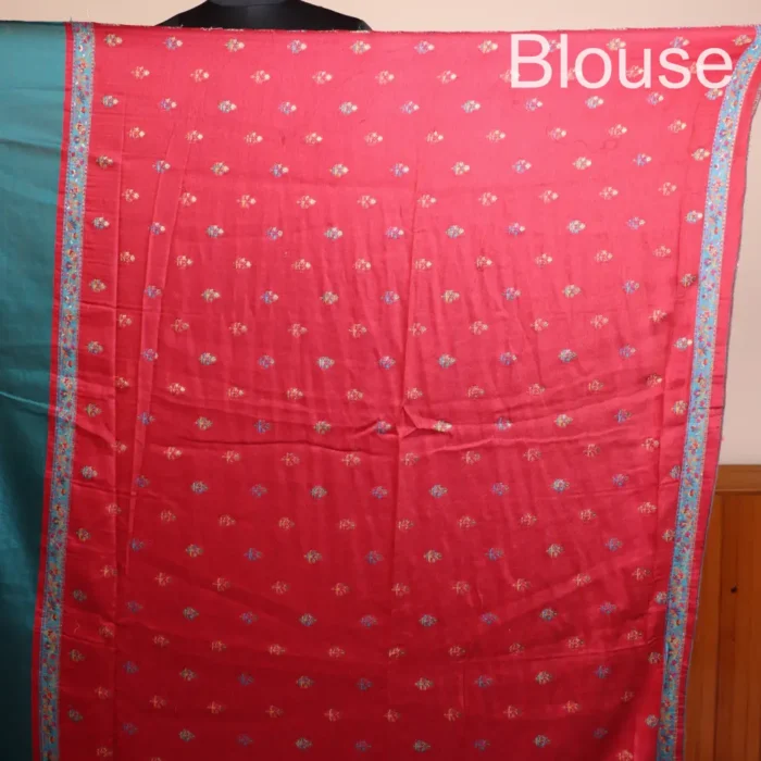 Luxe Jamawar Original Kashmiri Silk Kani Saree | Green | Gul E Nargis - Image 9