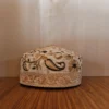 Roshan Kul Soft Toosha Creamy Cap with Kashmiri Aari Embroidery