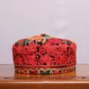 Black Naqas-i-Bahar Toosha Cap with Red Kashmiri Aari Embroidery