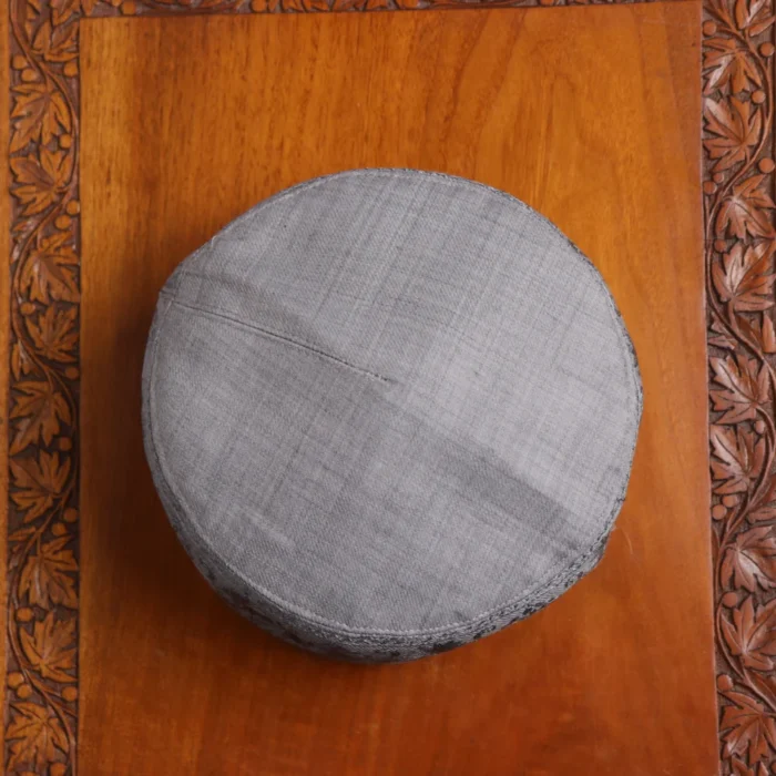 Bazm-i-Gul – Grey Color  Toosha Cap from Kashmir with Aari Work - Image 3