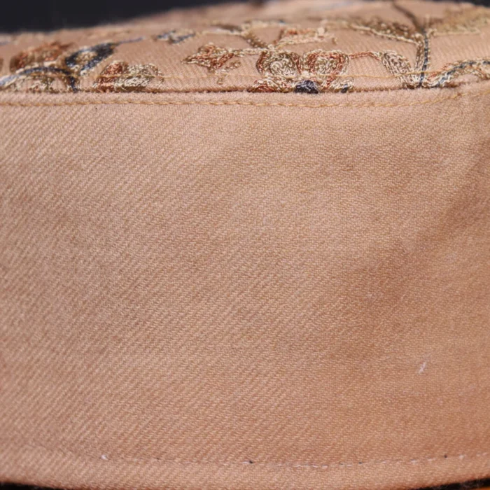 Darwaza Moh – Kashmiri Aari Worked Beige Color Toosha Cap - Image 2