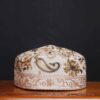Roshan Kul Soft Toosha Creamy Cap with Kashmiri Aari Embroidery