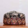 Rangwar Black  Toosha Cap Adorned with Kashmiri Aari Craft