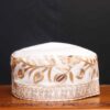 White Toosha Cap with Elegent Aari Work