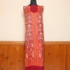 2PC Maroon Panel Jamwar Design Kashmiri Work Summer Cool Suit - Dal Jheel Collection