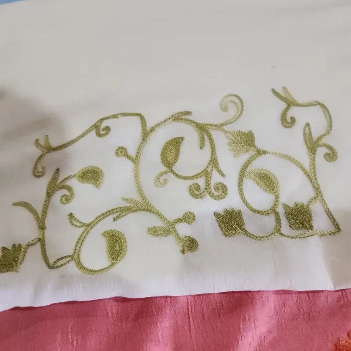 Cream 2PC Kashmiri Cotton Suit | All Over Jaal Badami Aari Embroidery | Dal Jheel Collection - Image 4
