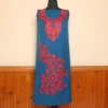 2PC Royal Blue Kashmiri Work Cotton Suit with Floral Booti - Dal Jheel Collection