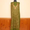 2PC Olive Green Kashmiri Cotton Suit | All Over Jaal Badami Aari Embroidery | Dal Jheel Collection