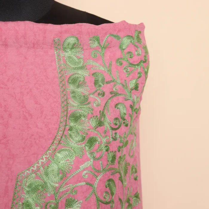 2PC Pink Kashmiri Cotton Suit | All Over Jaal Badami Aari Embroidery | Dal Jheel Collection - Image 3