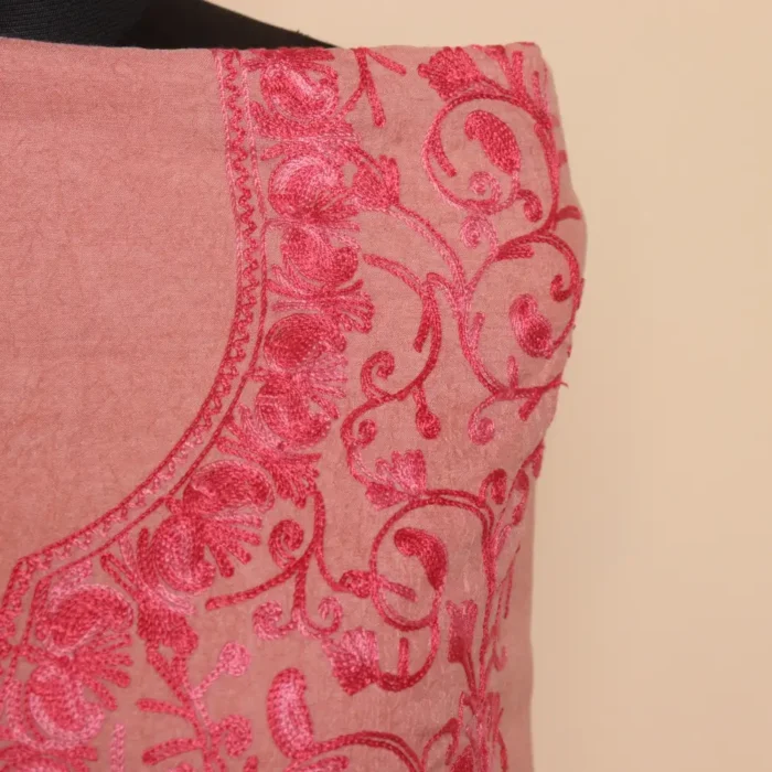 2PC Kashmiri Pinkish Cotton Suit | All Over Jaal Badami Aari Embroidery | Dal Jheel Collection - Image 3