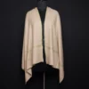 Kashmir-Made Pure Pashmina Stole – Beige with Delicate Sozni Embroidery