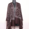 Pure Pashmina Kashmiri Stole – Dark Brown | Handwoven | Handspun | Sozni Hand Embroidery