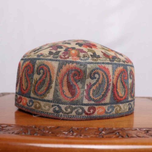 Beige Gulshan-e-Saif Badaam Kani Cap