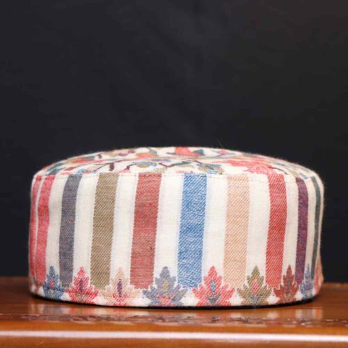 Naqsh-e-Chinar White Kashmiri Kani Cap