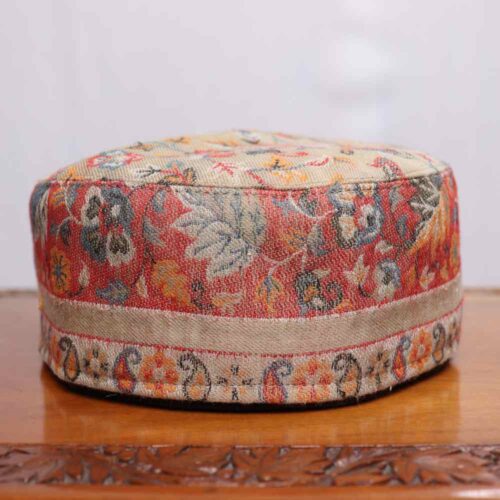 Darwaza-i-Noori Beige Kashmiri Kani Cap Handwoven in Srinagar