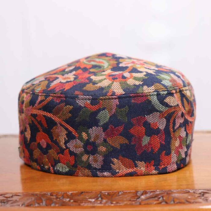 Hazratbaghi Blue Authentic Kashmiri Kani Cap from the Valley