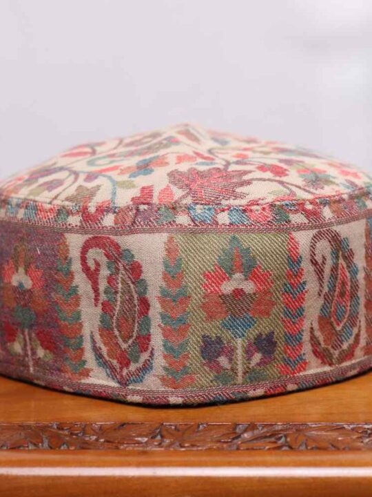 Khwaja Rafiq White Badaami Kani Cap