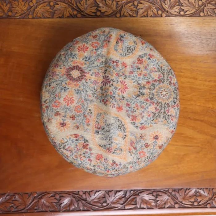 Beige Shab-i-Peher Kani Woven Cap Made in Srinagar - Image 3