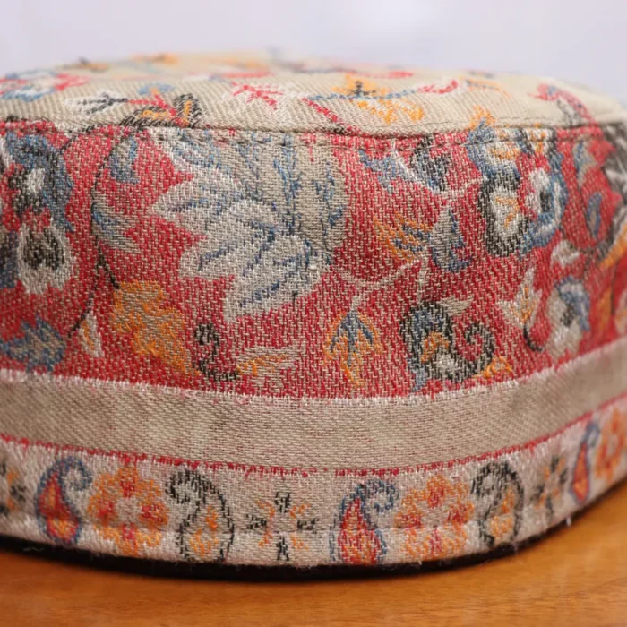 Darwaza-i-Noori Beige Kashmiri Kani Cap Handwoven in Srinagar - Image 2