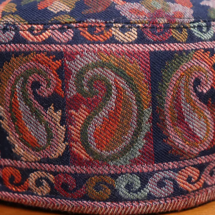 Badaam Bagh Blue Kani Cap in Heritage Weave - Image 2