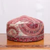 Sheherzaad White-Red Kani Woven Cap in Traditional Pattern