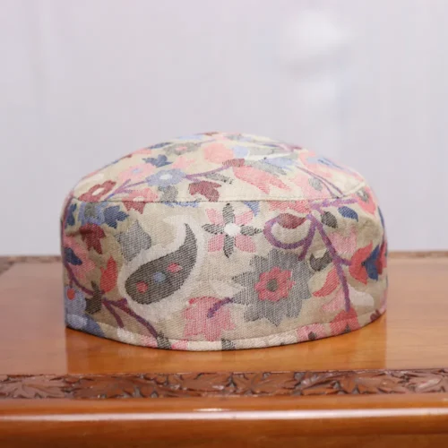 Beige Saaya-e-Chinar Kashmiri Kani Cap