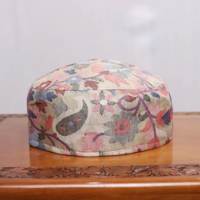 Beige Saaya-e-Chinar Kashmiri Kani Cap