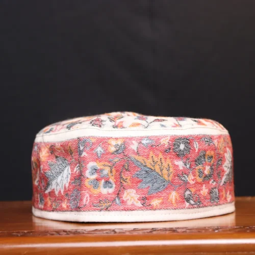 Bahaar-e-Kani White Kashmiri Cap in Classic Kani Weave