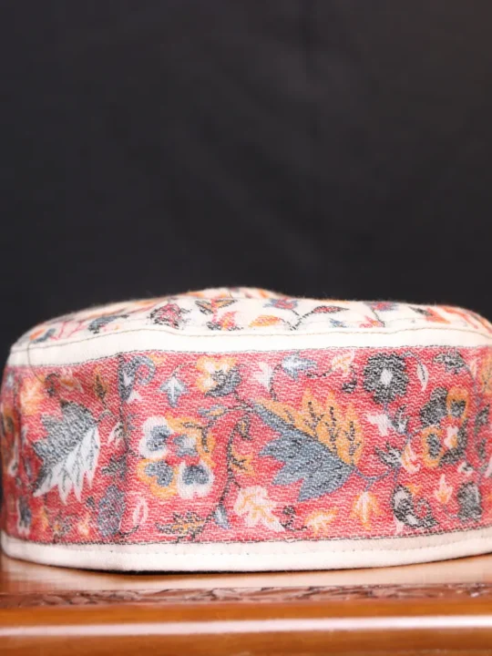 Safed Bahaar-e-Kani Kashmiri Cap in Classic Kani Weave