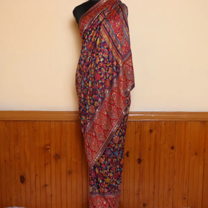 Luxe Kashmiri Jamawar Silk Kani Original Saree | Purple | Gul E Nargis - Image 2