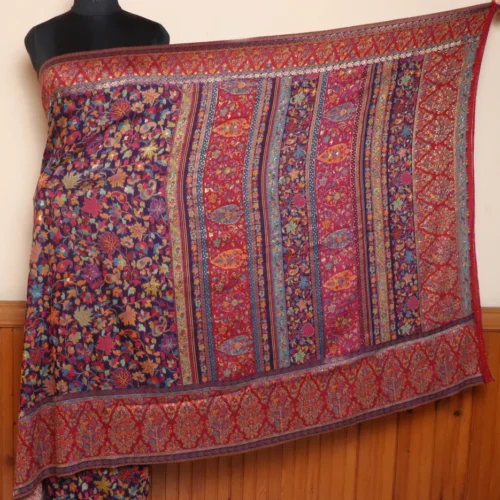 Luxe Kashmiri Jamawar Silk Kani Original Saree | Purple | Gul E Nargis