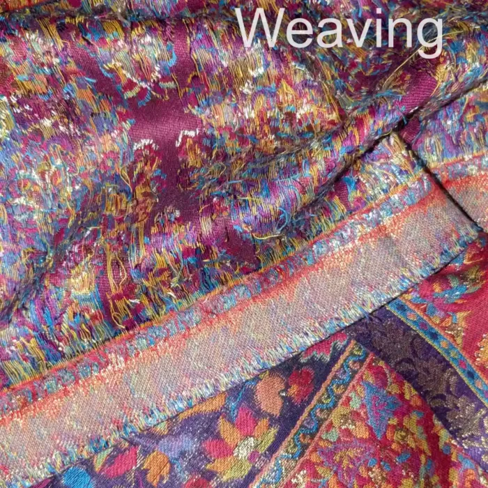 Luxe Kashmiri Jamawar Silk Kani Original Saree | Purple | Gul E Nargis - Image 9