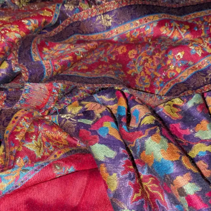 Luxe Kashmiri Jamawar Silk Kani Original Saree | Purple | Gul E Nargis - Image 10