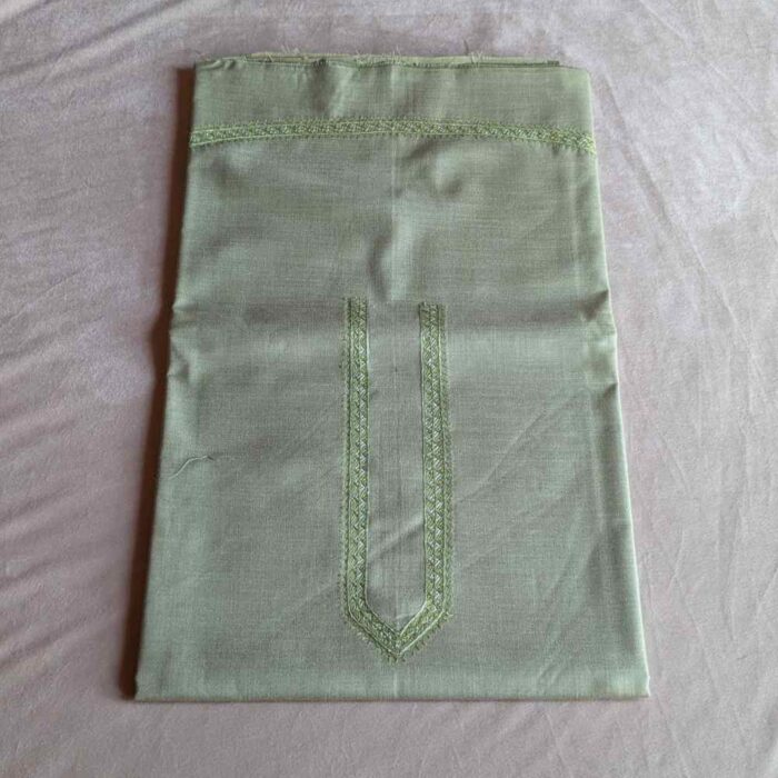Ruby Cotton Green Kashmiri Kurta Pyjama with Delicate Hand Sozni Embroidery