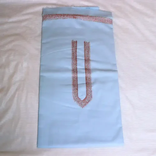 Blue Ruby Cotton Kurta Pyjama with Authentic Kashmiri Sozni Hand Embroidery