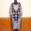Elegent Violet Heavy Georgette Front Back Aari Embroidered Kurti  -Dal Jheel Collection