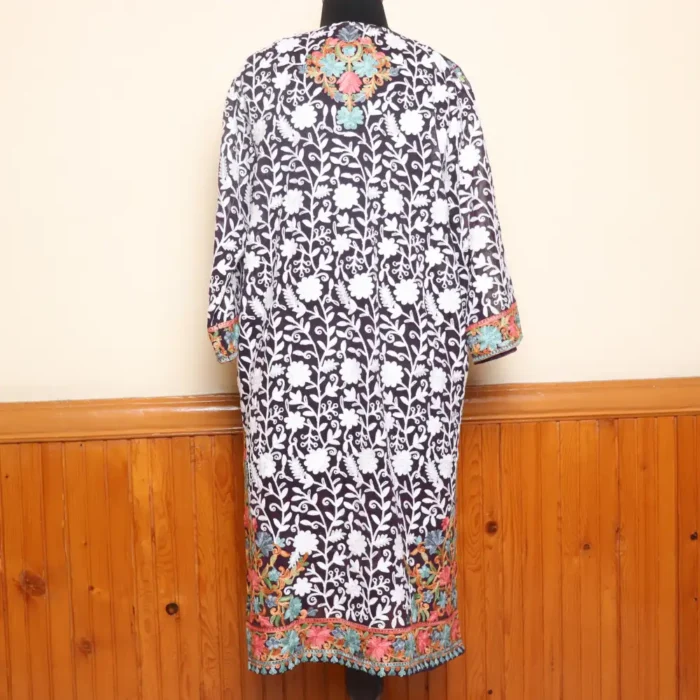 Elegent Violet Heavy Georgette Front Back Aari Embroidered Kurti  -Dal Jheel Collection - Image 5