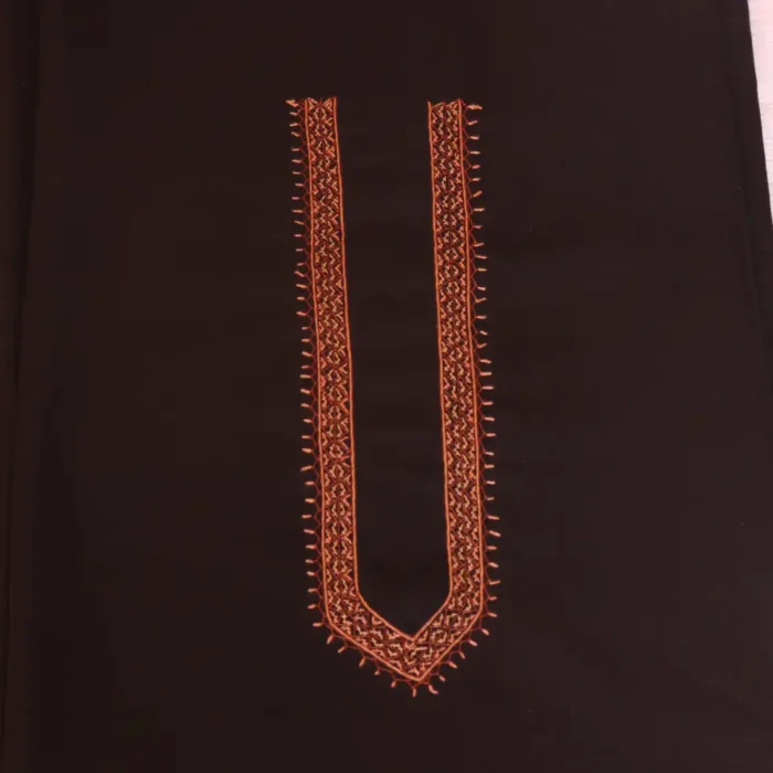 Black Cotton Kurta Pyjama for Men with Sozni Embroidery - Image 2