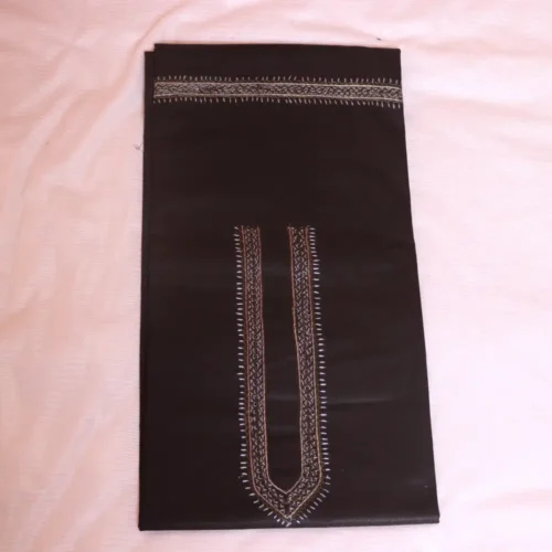 Kashmiri Men’s Black Kurta Pyjama in Ruby Cotton with Hand Sozni Work