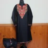 Soft Black Ruby Cotton Kurti Set with Kashmiri Aari Detailing | Gulmohar Collection