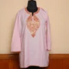 Pink Short Tilla Embroidered Cotton Kurta  - Dal Jheel Collection